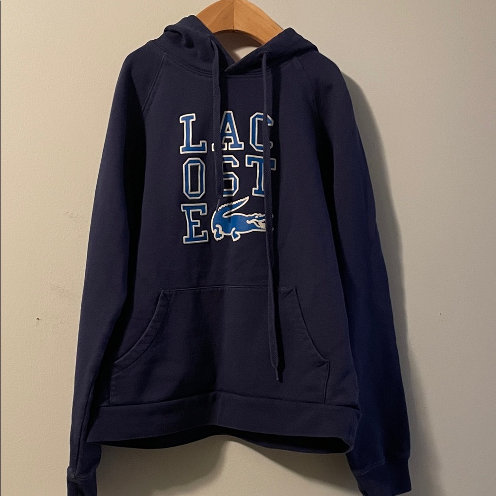 Lacoste boys blue hooded sweatshirt size:10